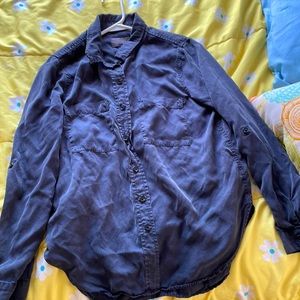 Navy blue button down shirt
